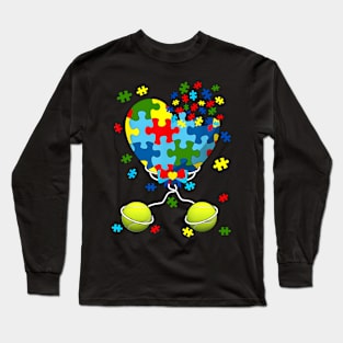 Tennis Autism Awareness Day, Autism Awareness Bracelet Long Sleeve T-Shirt